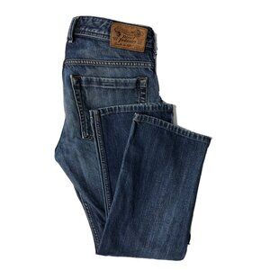 Diesel Industry Zathan Mens 28x25 Blue Denim Jeans Regular Bootcut Hemmed